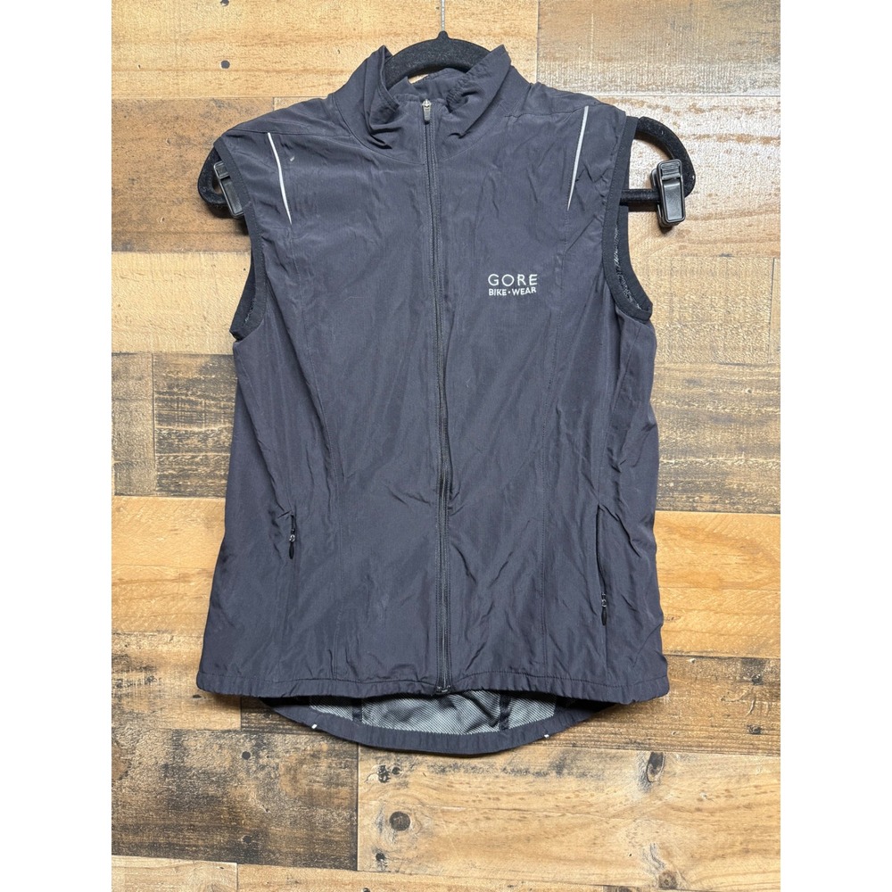 Gore Bike Wear Windstopper Cycling Vest Black Womens Size 38 Full Zip Mesh Back